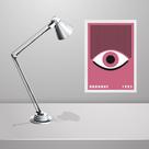 Quadro Bauhaus pink Poster - Awakeful Lashes 24x18cm - com vidro