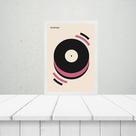 Quadro Bauhaus Pink Poster - Musical Happiness 33x24cm - com vidro