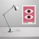Quadro Bauhaus pink poster - Overlapping Eyes 45x34cm Quadro Bauhaus pink poster - Overlapping Eyes 45x34cm