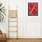 Quadro Bauhaus Red Typographic Poster - Cult 45x34cm - com vidro