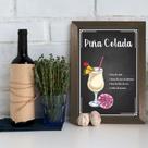 Quadro Bebida Piña Colada 22x32cm Moldura Marrom Quadro Bebida Piña Colada 22x32cm Moldura Marrom