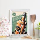 Quadro Bebida Vintage Whisky 22x32cm Moldura Branca