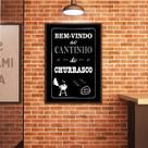 Quadro Bem Vindo Ao Cantinho do Churrasco 45x34cm - com vidro Quadro Bem Vindo Ao Cantinho do Churrasco 45x34cm - com vidro