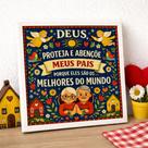 Quadro Benção Para Meus Pais 33x33cm Mold Preta