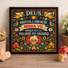 Quadro Benção Para Minha Vó Querida 33x33cm Mold Preta