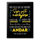 Quadro Bíblico Seja Forte e Corajoso 24x18cm - com vidro