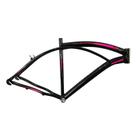 Quadro Bicicleta 26x19" Alumínio Beach Preto/Rosa