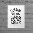 Quadro Bike Good For You And World 33x24cm - com vidro Quadro Bike Good For You And World 33x24cm - com vidro