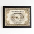 Quadro Bilhete Trem Hogwarts - Plataforma 45x34cm