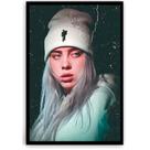 Quadro Billie Eilish com Moldura e Acetato A3 42x30cm. Quadro Billie Eilish com Moldura e Acetato A3 42x30cm.