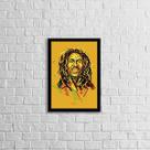 Quadro Bob Marley Amarelo 45x34cm - com vidro