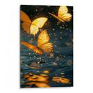 Quadro Borboleta Amarela Dançando Sob Gotas Cintilantes Quadro Borboleta Amarela Dançando Sob Gotas Cintilantes
