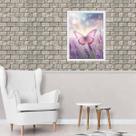 Quadro Borboleta Rosa Campo Lavanda 45x34cm - com vidro