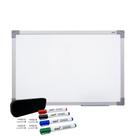 Quadro Branco 90x60 Moldura em aluminio soft com apagador e 4 Caneta