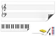 Quadro branco magnético de música HomiDek Large com bastão e teclado