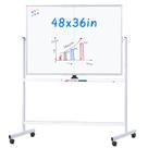 Quadro Branco maxtek 122x91 cm Dupla Face Magnético com Rodas