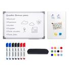 Quadro Branco Multifuncional 90x60 Mural Metálico 40x60 7 Canetinhas Apagador