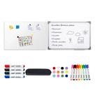 Quadro Branco + Mural Metálico 90x60 c/ Ímãs e 12 Canetinhas