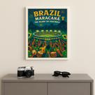 Quadro Brasil Estádio Maracanã 33x24cm Mold Preta Vidro