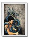 Quadro Bruce Lee Arte Marcial Dragão Chinês Decoração