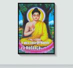 Quadro Buda com Frase "A única coisa permanente é a mudança" com Moldura E Acetato Tamanho A3