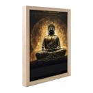 Quadro Buda Decoração Sabedoria Prosperidade Felicidade Monge Budismo Jardim Zen com Moldura Caixa Alta