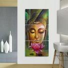 Quadro Buda Lotos Vertical 115x60 3 Peças Mosaico Mdf6mm Quadro Buda Lotos Vertical 115x60 3 Peças Mosaico Mdf6mm
