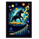 Quadro Bull Market Criptomoedas Arte Gamer Trader A4