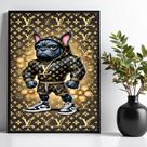 Quadro Bulldog Francês Bombado Rico 24x18cm - com vidro Quadro Bulldog Francês Bombado Rico 24x18cm - com vidro