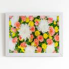 Quadro Buquê Mix de Flores Colorido Moldura Branca 60x40cm Quadro Buquê Mix de Flores Colorido Moldura Branca 60x40cm