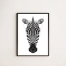 Quadro Cabeça De Zebra Geométrica 45x34cm