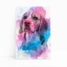 Quadro Cachorro Beagle Tinta Aquarela Canvas 60x40cm