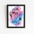 Quadro Cachorro Cão Shih Tzu Fêmea Aquarela Moldura 60x40cm