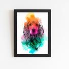 Quadro Cachorro Cocker Spaniel Inglês Moldura Preta 30x40cm