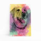 Quadro Cachorro Labrador Tinta Aquarela Canvas 30x40cm