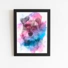 Quadro Cachorro Schnauzer Aquarela Tinta Moldura 20x30cm
