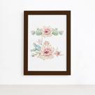 Quadro Cacto Flores Moldura Marrom 22x32cm Quadro Cacto Flores Moldura Marrom 22x32cm