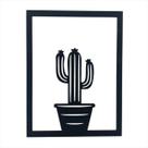 Quadro Cacto MDF Preto Decorativo De Parede Sala Quarto Casa Quadro Cacto MDF Preto Decorativo De Parede Sala Quarto Casa
