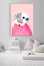 Quadro Calopsita Rosa - Animais - Moldura Caixa + Foam + Vidro em Vários Tamanhos - Artfine