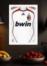 Quadro Camisa AC Milan 2006-07 Com Vidro e Moldura Branca Tamanho:21cm x 30cm (A4) Quadro Camisa AC Milan 2006-07 Com Vidro e Moldura Branca Tamanho:21cm x 30cm (A4)