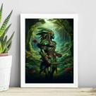 Quadro Candomblé - Oxossi Guerreiro 33x24cm - com vidro