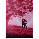 Quadro Canva Amor/Casal/Árvore de Corações/Ilustração