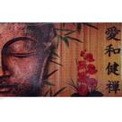 Quadro Canva Oriental/Escrita Japonesa/Flores/Face Buda/Espiritualidade