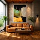 Quadro Canvas Abst. Contemporâneo Cores 70x50cm Mold Preta Quadro Canvas Abst. Contemporâneo Cores 70x50cm Mold Preta