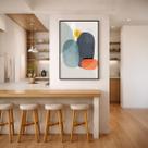 Quadro Canvas Abstrato Dupla de Rochas 60x40cm Mold Preta