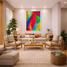 Quadro Canvas Abstrato Expressionista 40x30cm Mold Preta