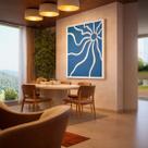 Quadro Canvas Abstrato Klein Blue 70x50cm Mold Preta