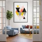 Quadro Canvas Abstrato Triangular 40x30cm Mold Branca