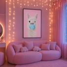 Quadro Canvas Alpaca Bubblegum 90x60cm Mold Preta