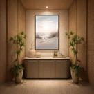 Quadro Canvas Areia Bege Mar Capim 90x60cm Mold Branca Quadro Canvas Areia Bege Mar Capim 90x60cm Mold Branca